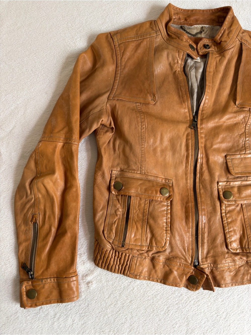 Banana Republic Cognac Leather Jacket - Picture 15 of 16